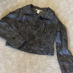 Bamboo Traders Blazer/Top. New. Size M. Black/gray